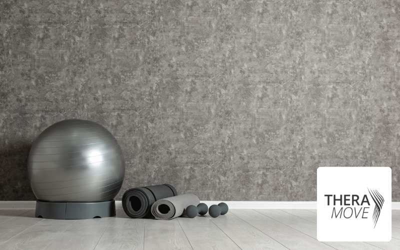 Referenz von TheraMove, Gymnastikraum mit Ball und Yogamatte.